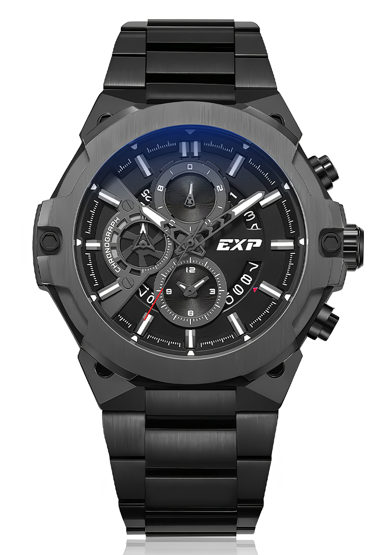 Expedition EXP - Jam Tangan Chronograph Pria - Black Stainless Steel - 6838 MCBIGBA