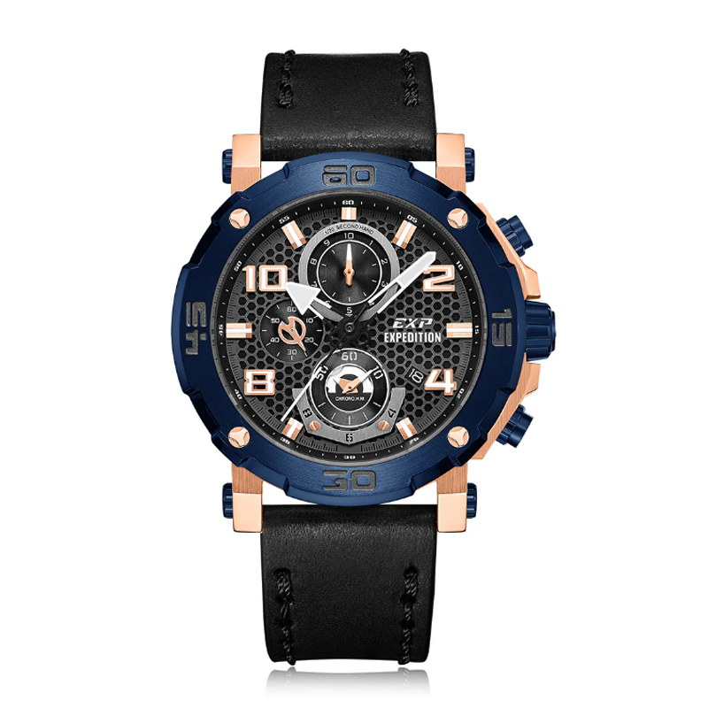 Expedition 6769 Rosegold Blue Black Leather New Size GCLURBA
