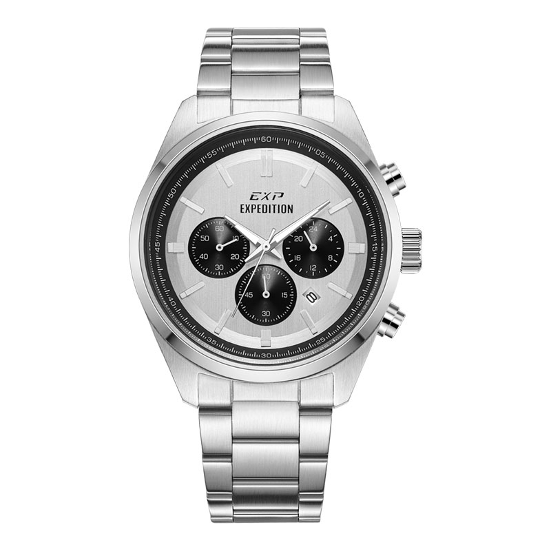 Expedition Jam Tangan Pria Expedition Chronograph E 6867 MC BSSSL Men Panda Dial Stainless Steel Str