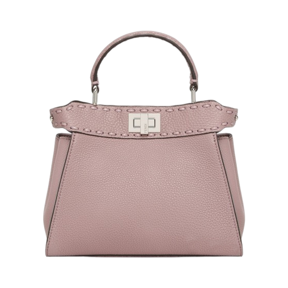 Fendi Peekaboo Mini Leather with 220 Hand-sewn Topstitches Pink