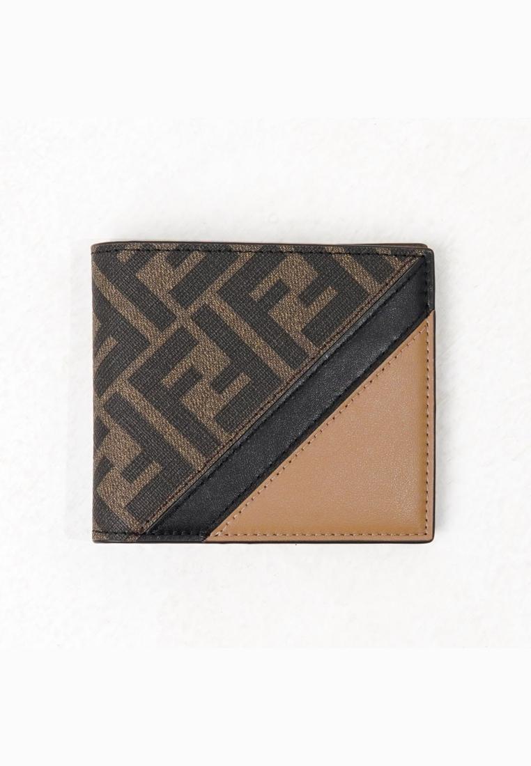 Fendi Dompet FENDI FF DIAGONAL BIRCH BROWN BEIGE WALLET 100% ORIGINAL