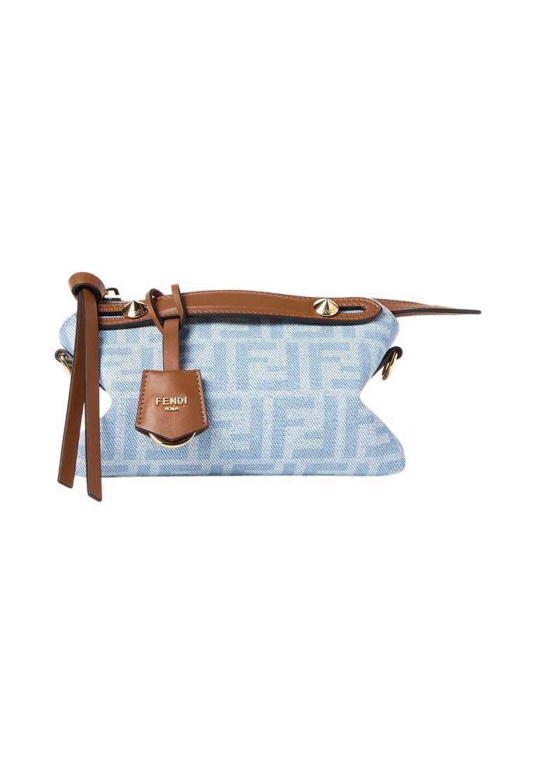 Fendi By The Way Soft Mini FF Denim Mini Bag Light Blue