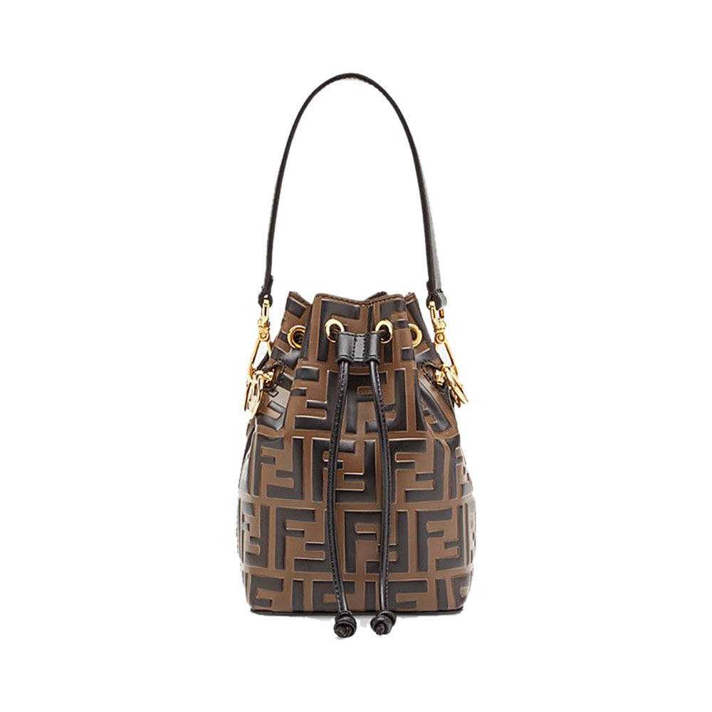 Fendi Mini Mon Tresor FF Embossed Brown