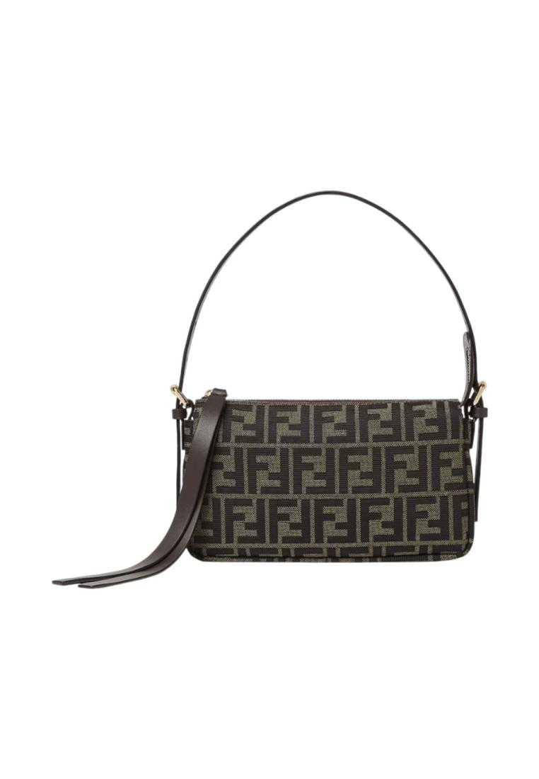 Fendi FF Zucca Jacquard Fabric Small Zip Top Brown Ghw