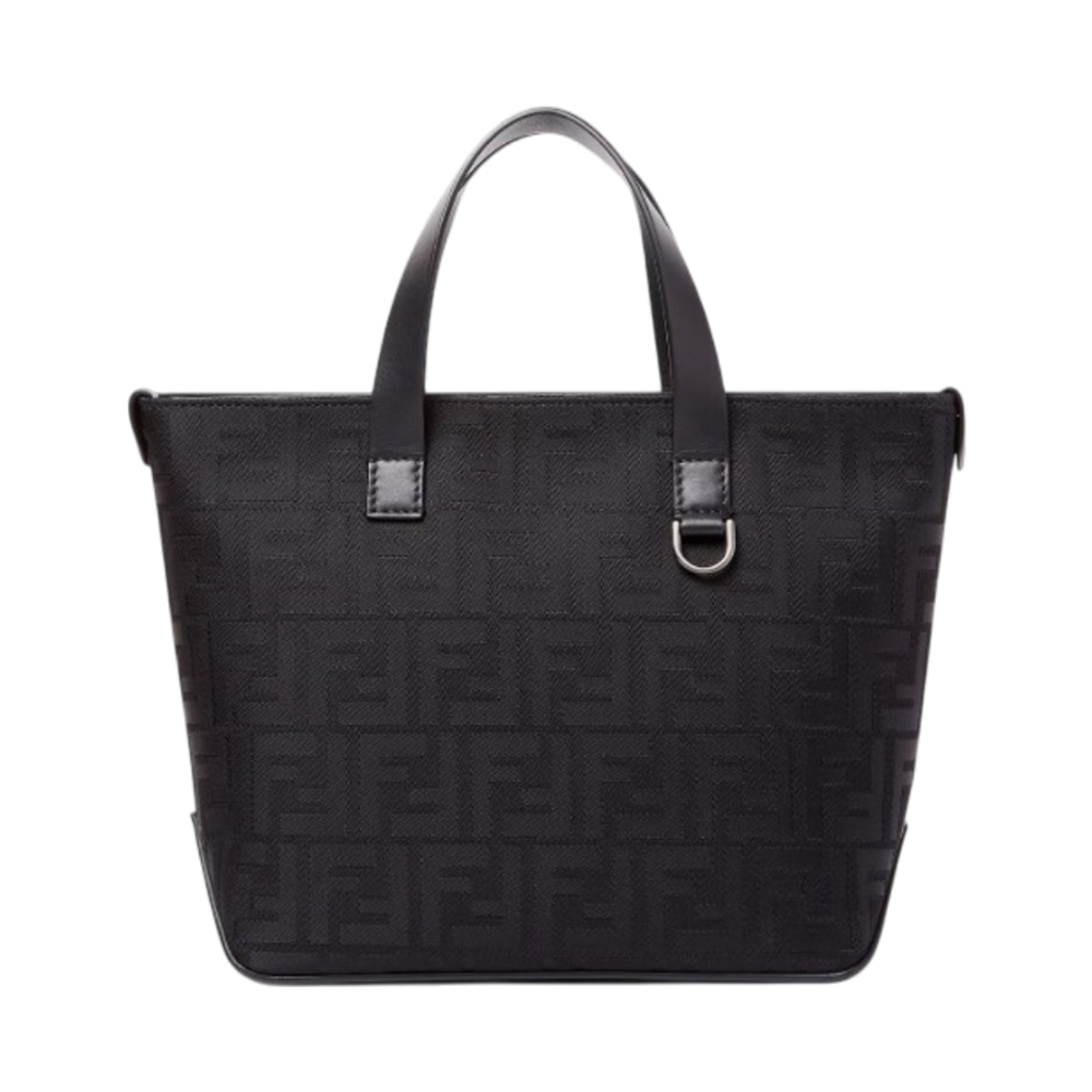 Fendi Small FF Squared Nylon Shopping Bag Black