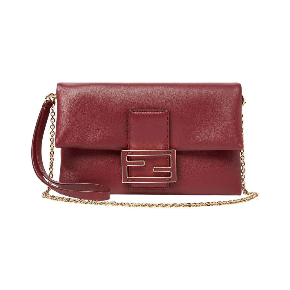 Fendi Mamma Baguette Pouch Nappa Leather Red