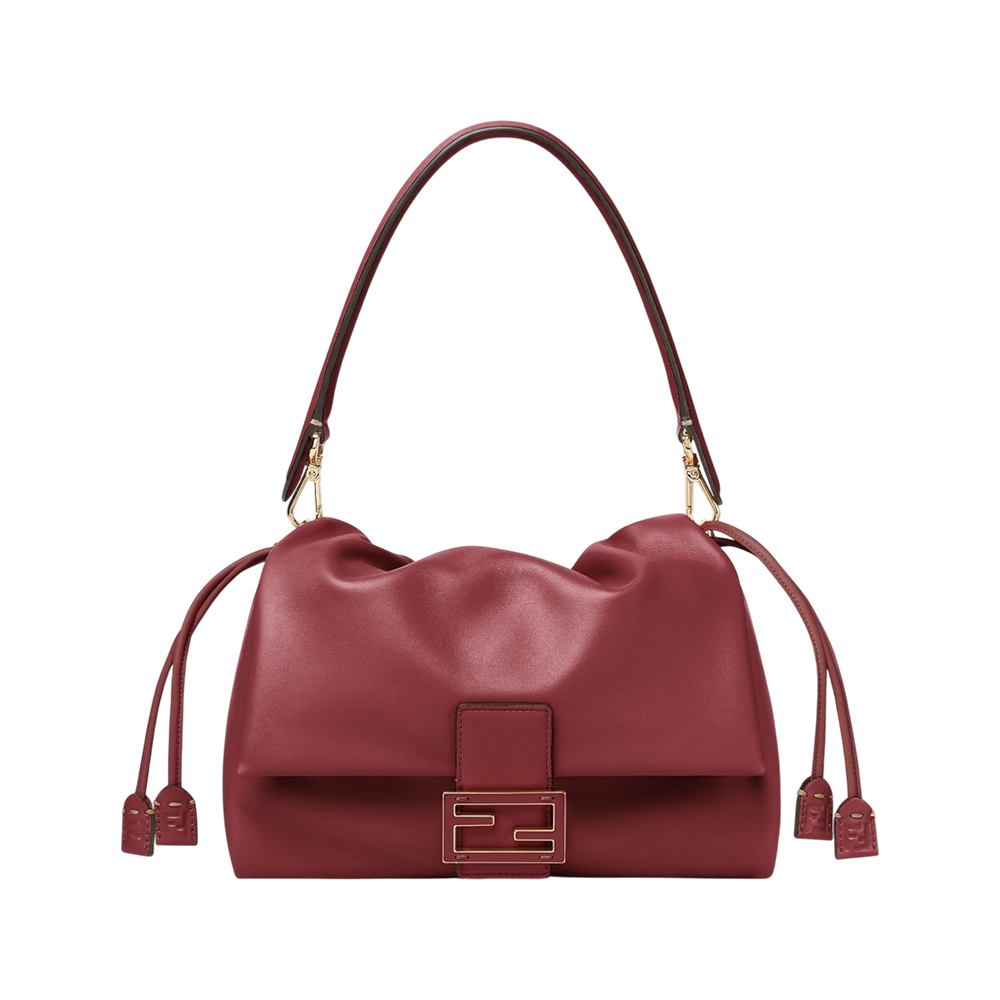 Fendi Mamma Baguette Medium Nappa Leather Bag Red