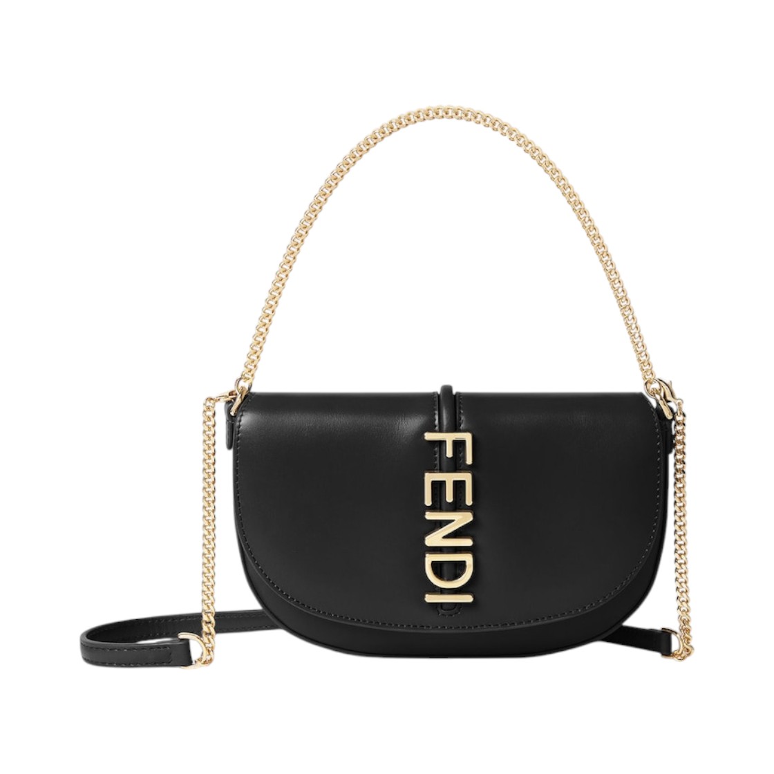 Fendi F'graphy Wallet On Chain Leather Black Ghw