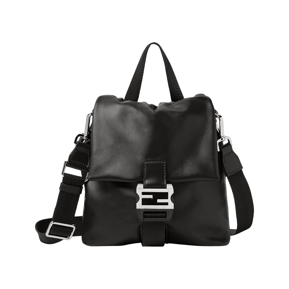 Fendi Flux Crossbody Leather Bag Black