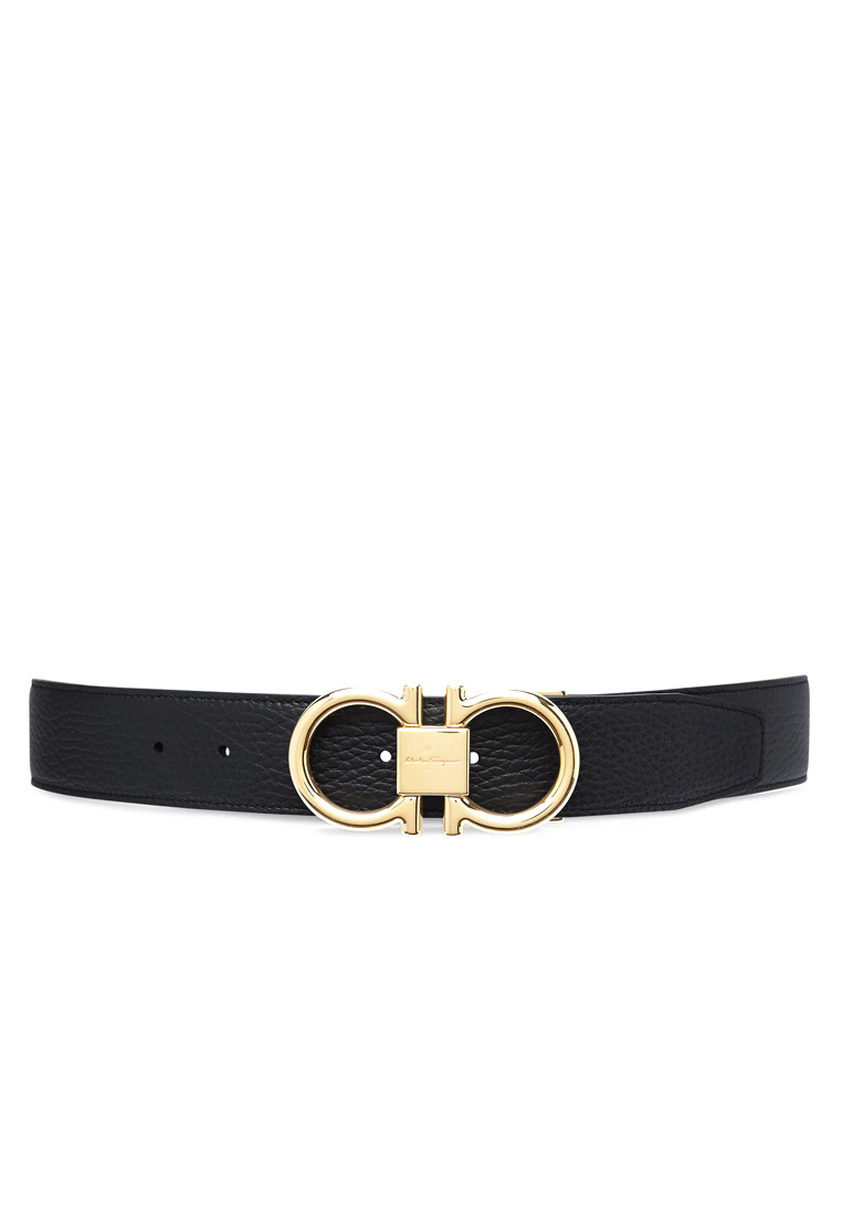 Ferragamo Men's Belt in Black and Cocoa Color Combination 679938 764164 C