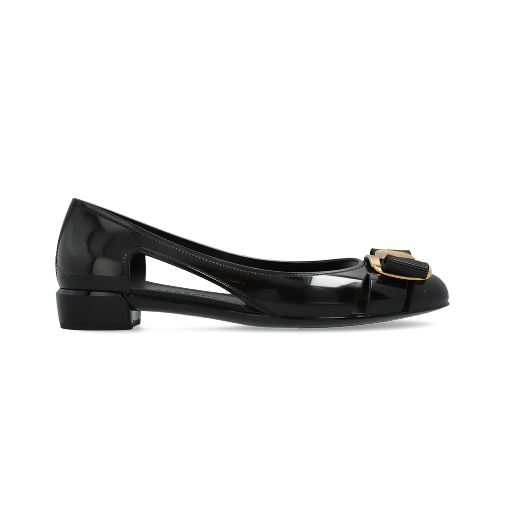 Ferragamo Nara Jelly Ballerina Flats Black