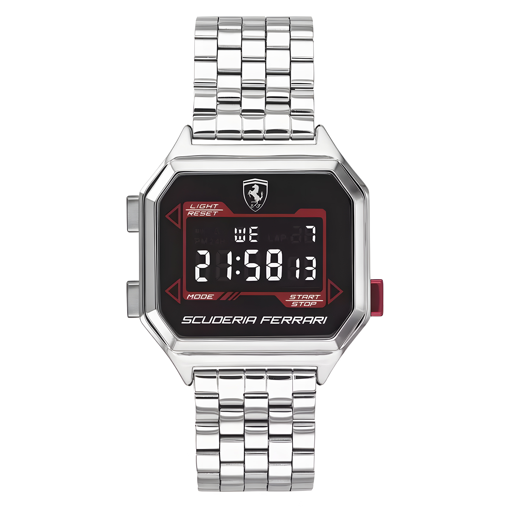 Ferrari Digidrive - Jam Tangan Digital Unisex Pria Wanita - Silver Stainless Steel - 0830703