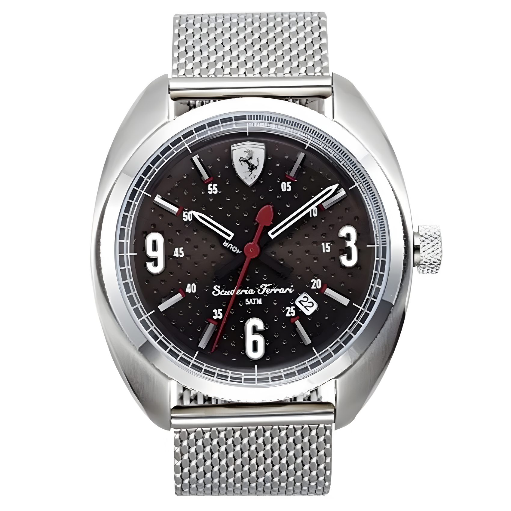 Ferrari Scuderia Ferrari - Jam Tangan Quartz Analog Pria - All Silver Stainless Steel Case - 0830211
