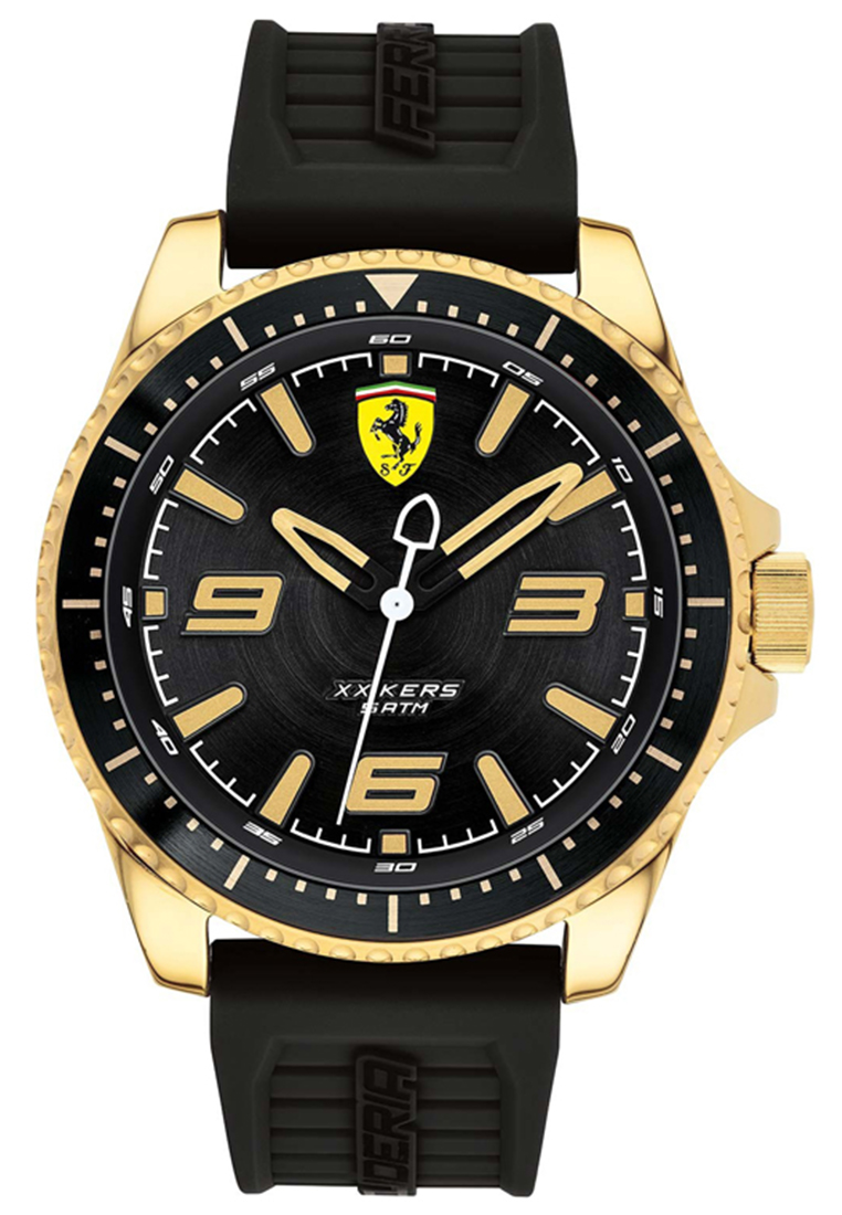 Ferrari XX KERS 0830485 - Jam Tangan Sports Pria - Gold - Black Rubber Strap