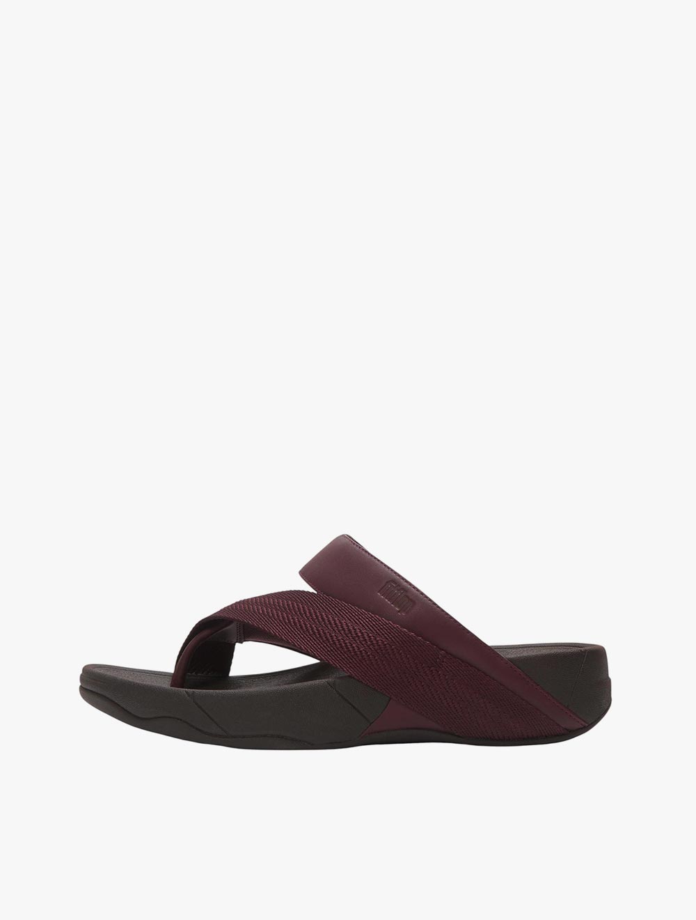 Fitflop Sling Mens Leather/Webbing Toe-Post Men's Sandals - Cherry