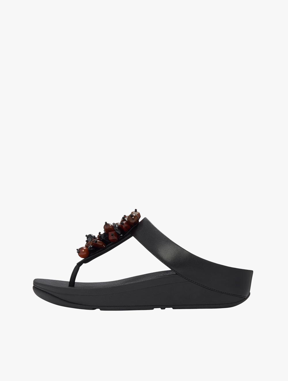 Fitflop Fino Bead-Cluster Toe-Post Sandals - Black