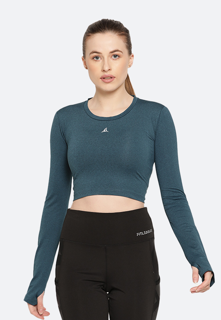 Fitleasure Teal Pelatihan Yoga Tanaman Top