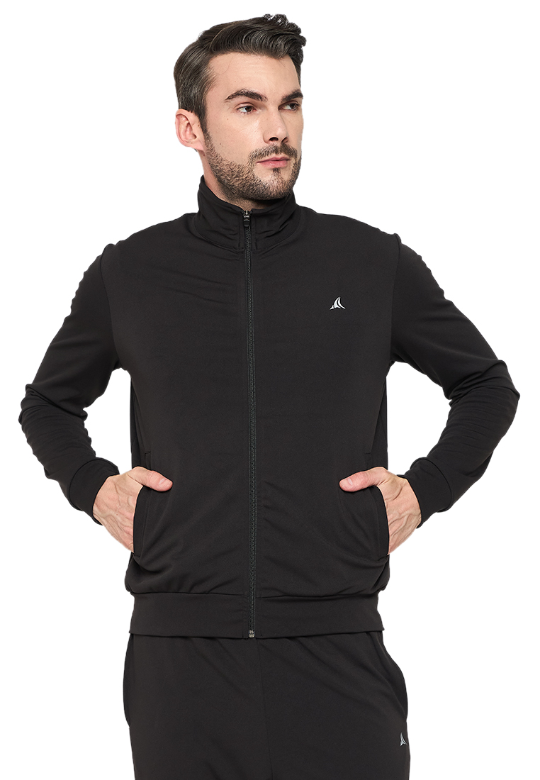 Fitleasure Jaket Track Pelatihan Hitam Pria