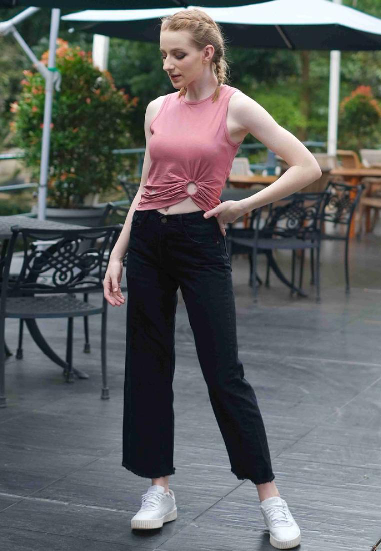 Fitwear - Larissa Highwaist Kulot Panjang Rumbe - Black