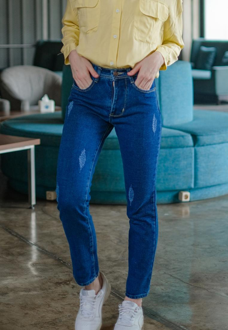 Fitwear - Renata Highwaist Boyfriend Tuner Jeans - BLUE DENIM