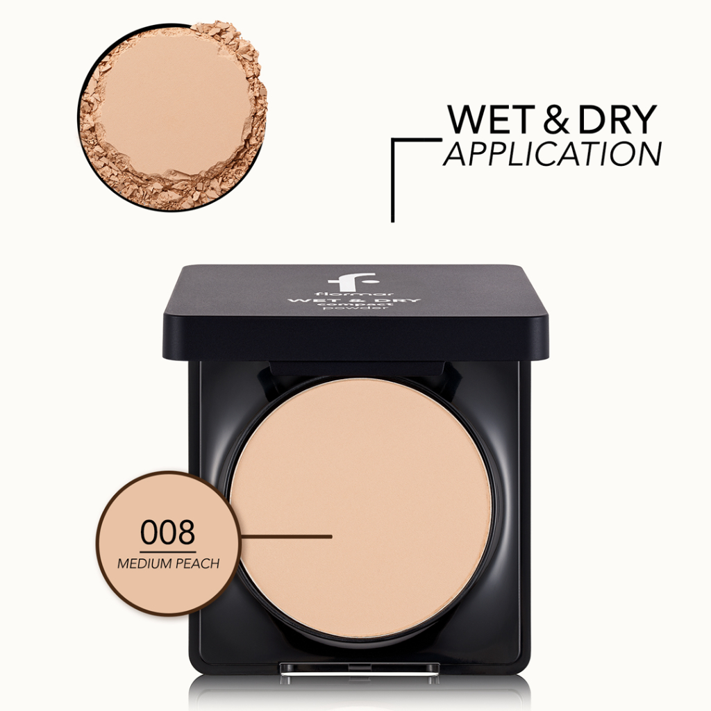Flormar Wet & Dry Compact Powder - W07 Caramel Peach | Bedak Foundation Padat Two Way Cake