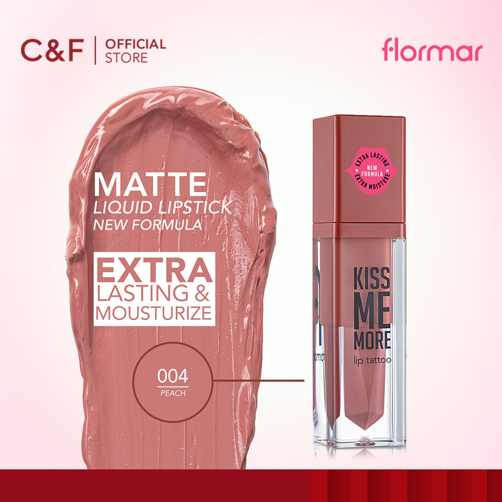 Flormar Kiss Me More Lip Tattoo - 04 Peach | Lipcream | Lipstick