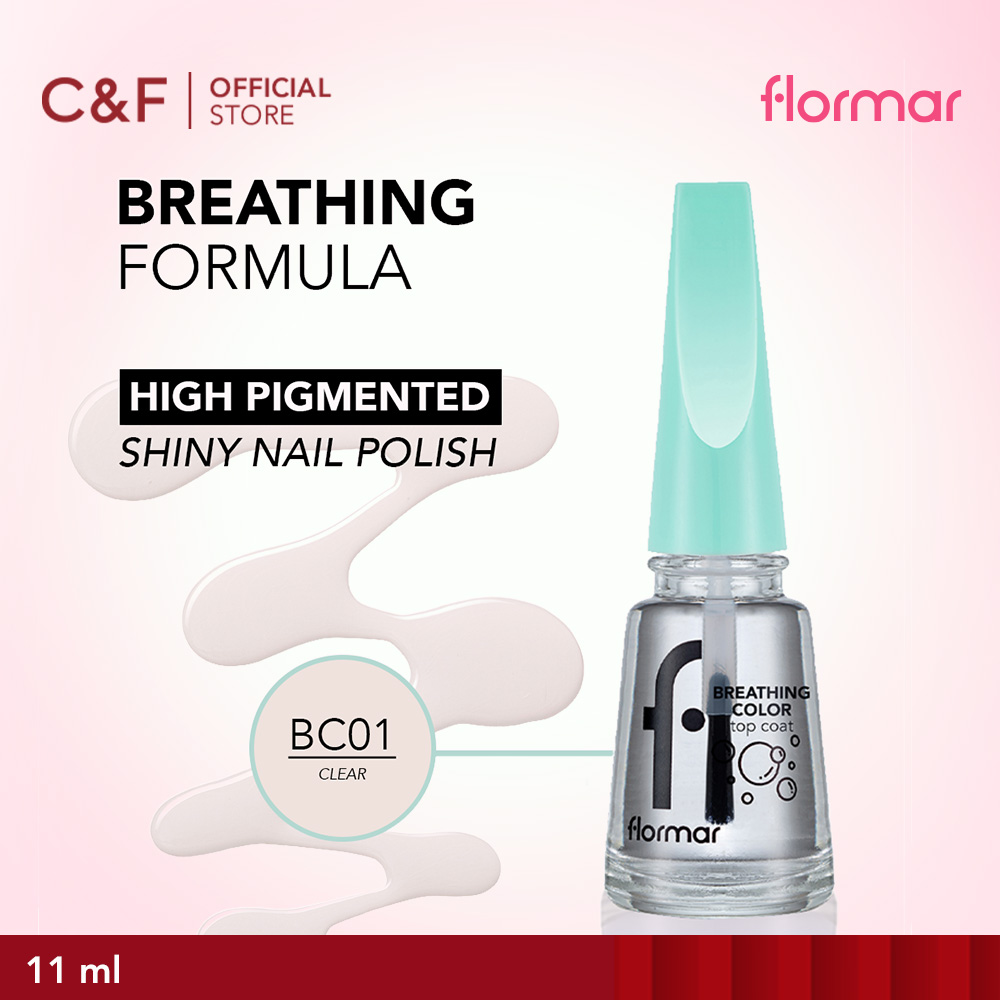 Flormar Breathing Color Nail Enamel - 001 Clear | Kutek Halal Certified