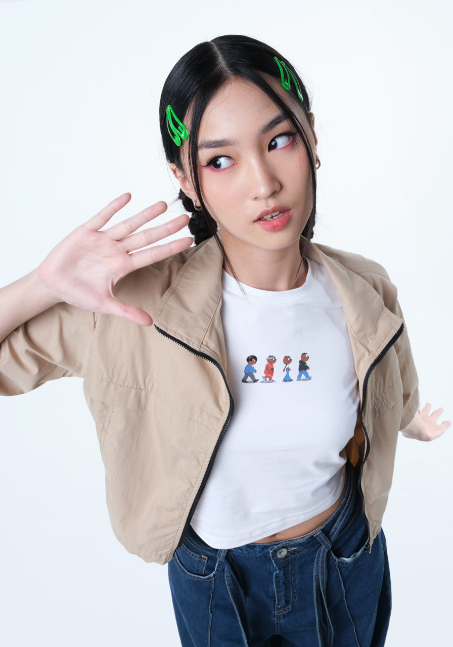 FOD Kemeja Crop Wanita Ruka Khaki