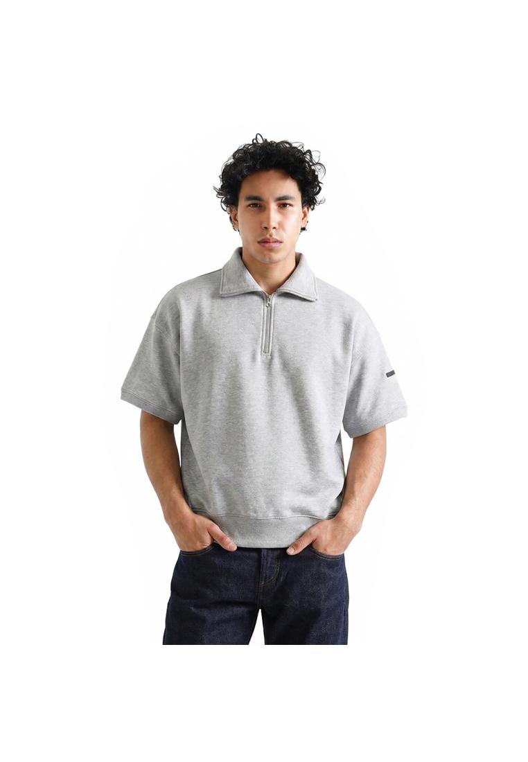 FOLX Oversize Half Zip Short Sleeve Jacket Grey