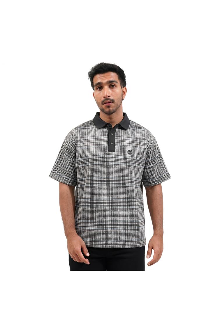 FOLX Golf Jacquard Polo Shirt Grey