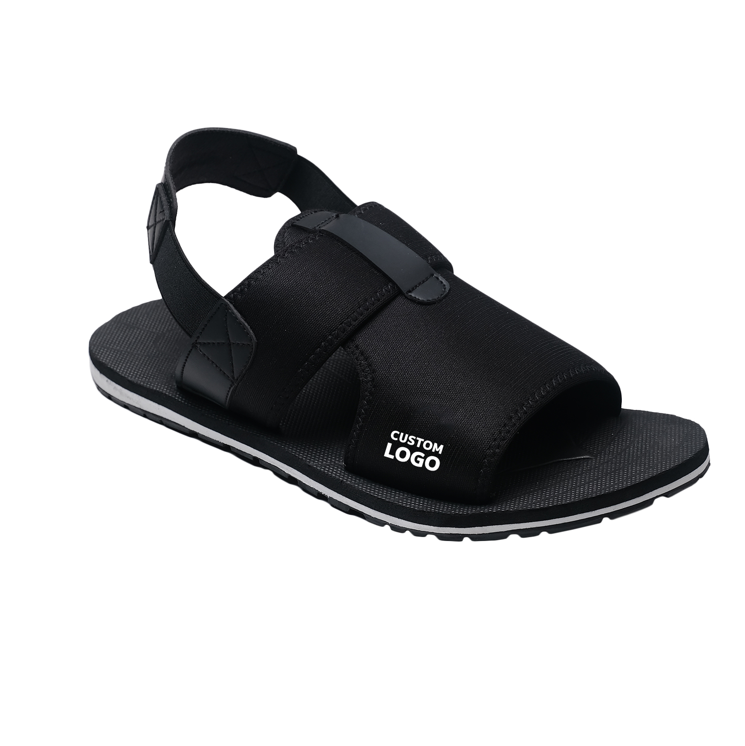 Foot Step Footstep Footwear Sandal Pria Azhar - Black, White Sendal Lebaran Haji Umroh Umrah Safar M