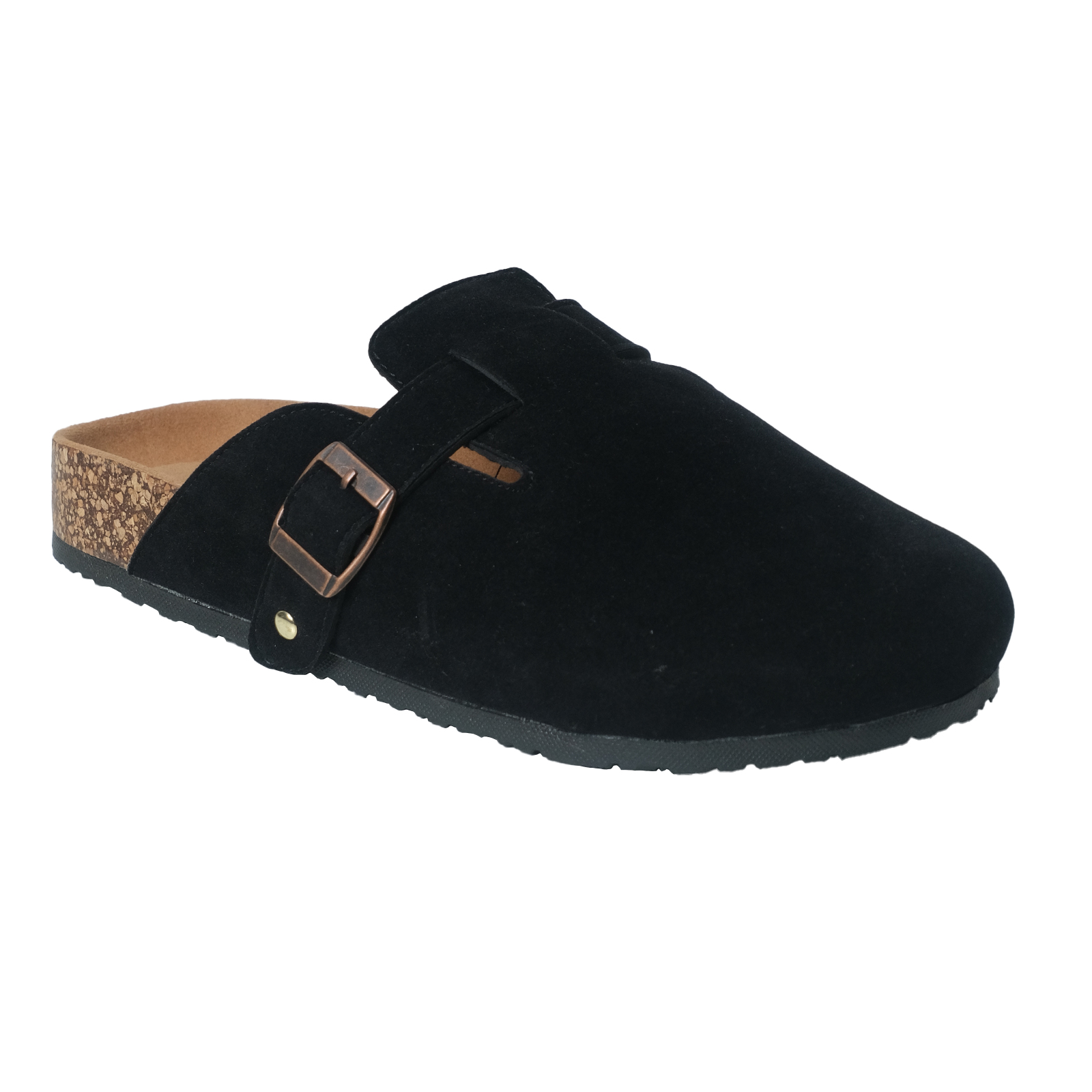 Foot Step Footstep Footwear Sandal Casual Pria Aura Suede Black Original