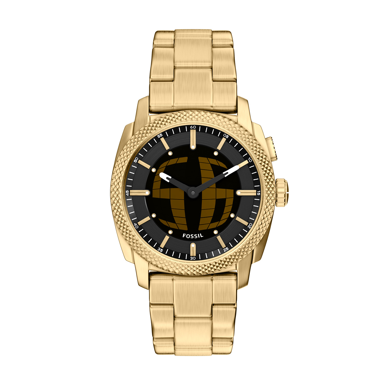 Fossil Machine Big Tic 41MM Gold-Tone Stainless Steel Jam Pria FS6157