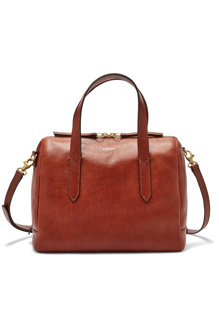 Fossil Sydney Leather Satchel Medium Brown Tas Wanita - SHB1978-210