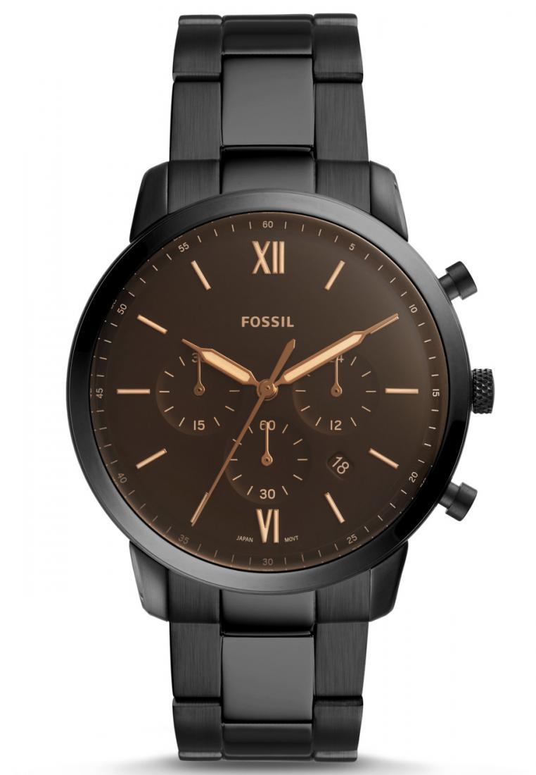 Fossil Neutra - Black Dial 44mm - Polished Black Bracelet - Jam Tangan Analog Pria - FS5525 - Origin