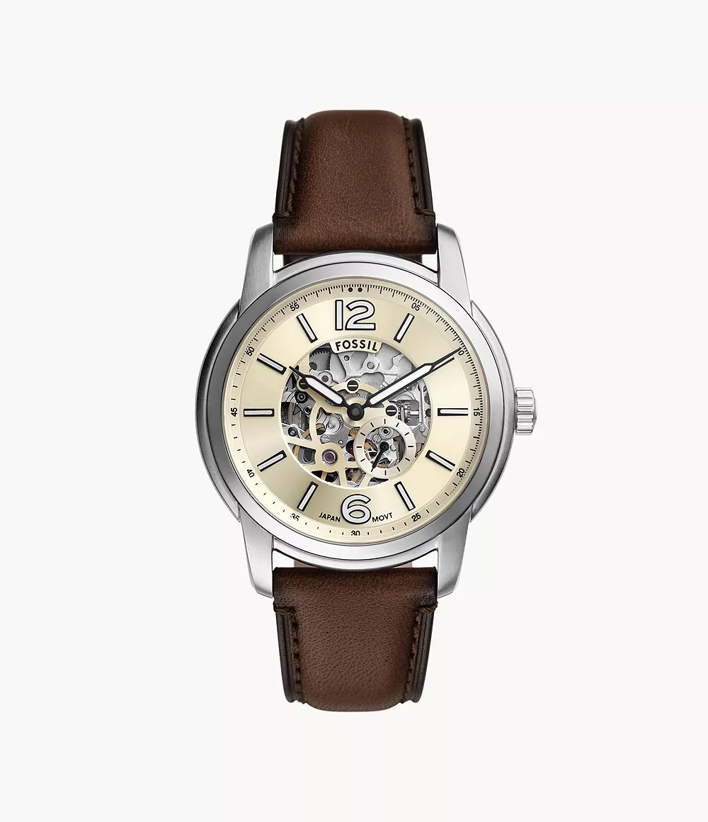 Fossil Automatic Heritage Brown Jam Pria 43MM ME3264