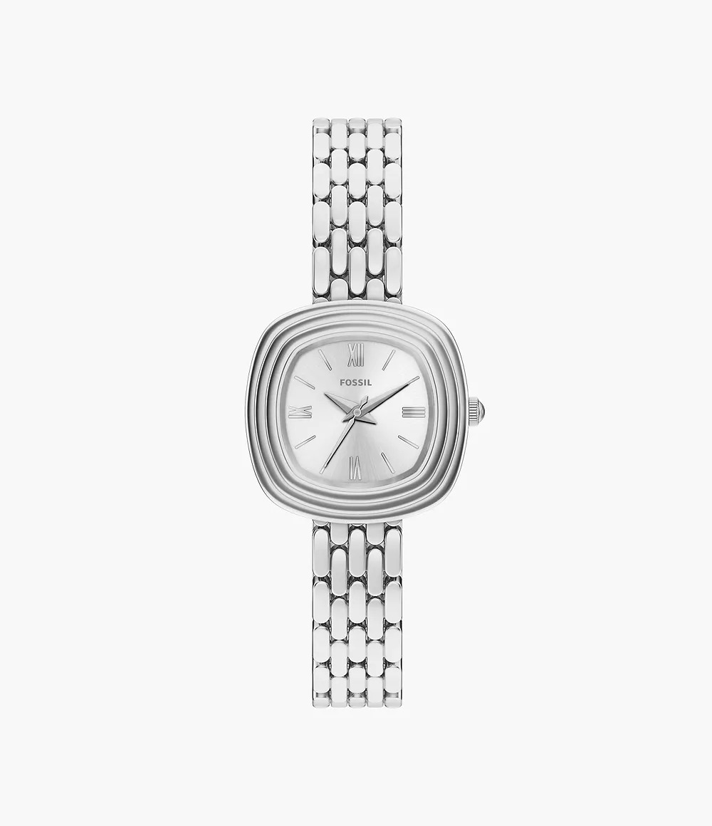 Fossil Emerson 30 mm Three-Hand Stainless Steel Watch Jam Tangan Wanita Silver ES5508