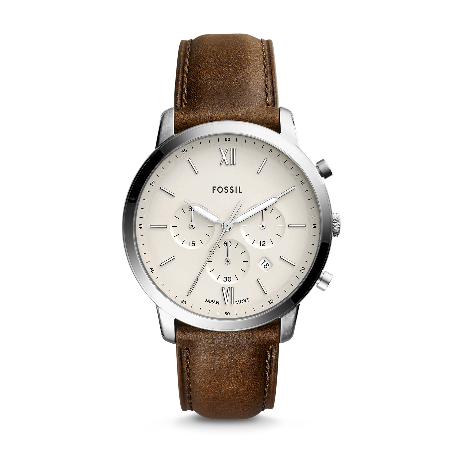 Fossil Fossil Neutra Chronograph Brown Leather 44MM Tangan Pria - FS5380