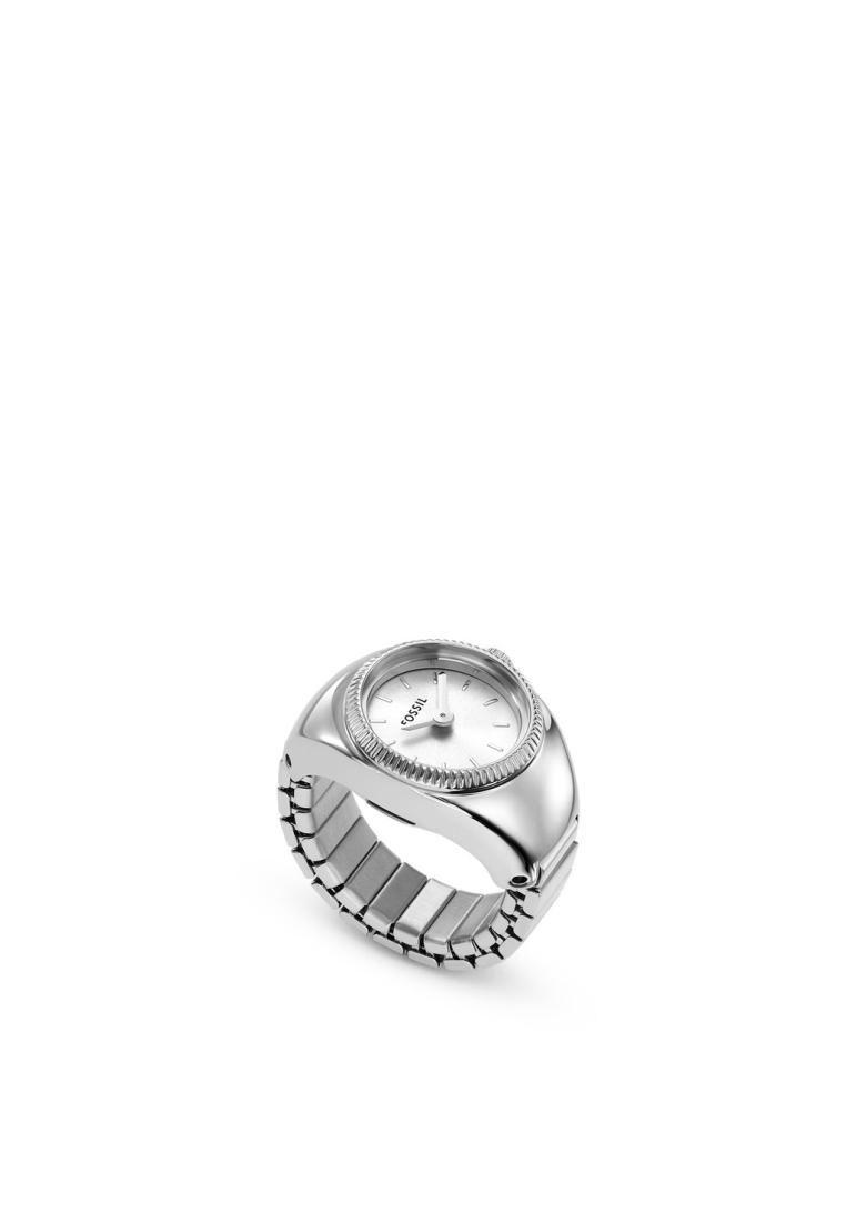 Fossil Ring Silver Round Dial Jam Cincin ES5245