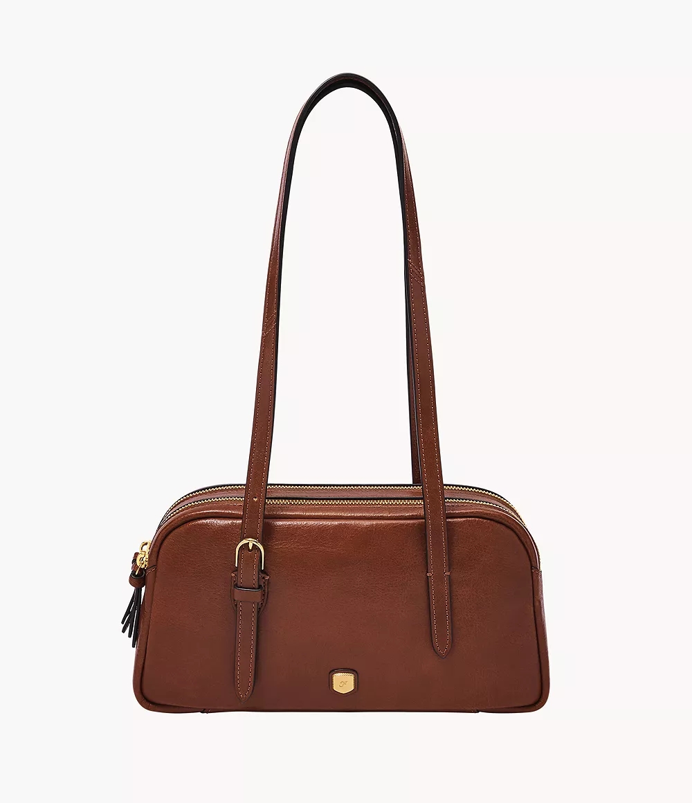 Fossil Danni Leather Shoulder Bag Whisky Tas Wanita ZB11223-212