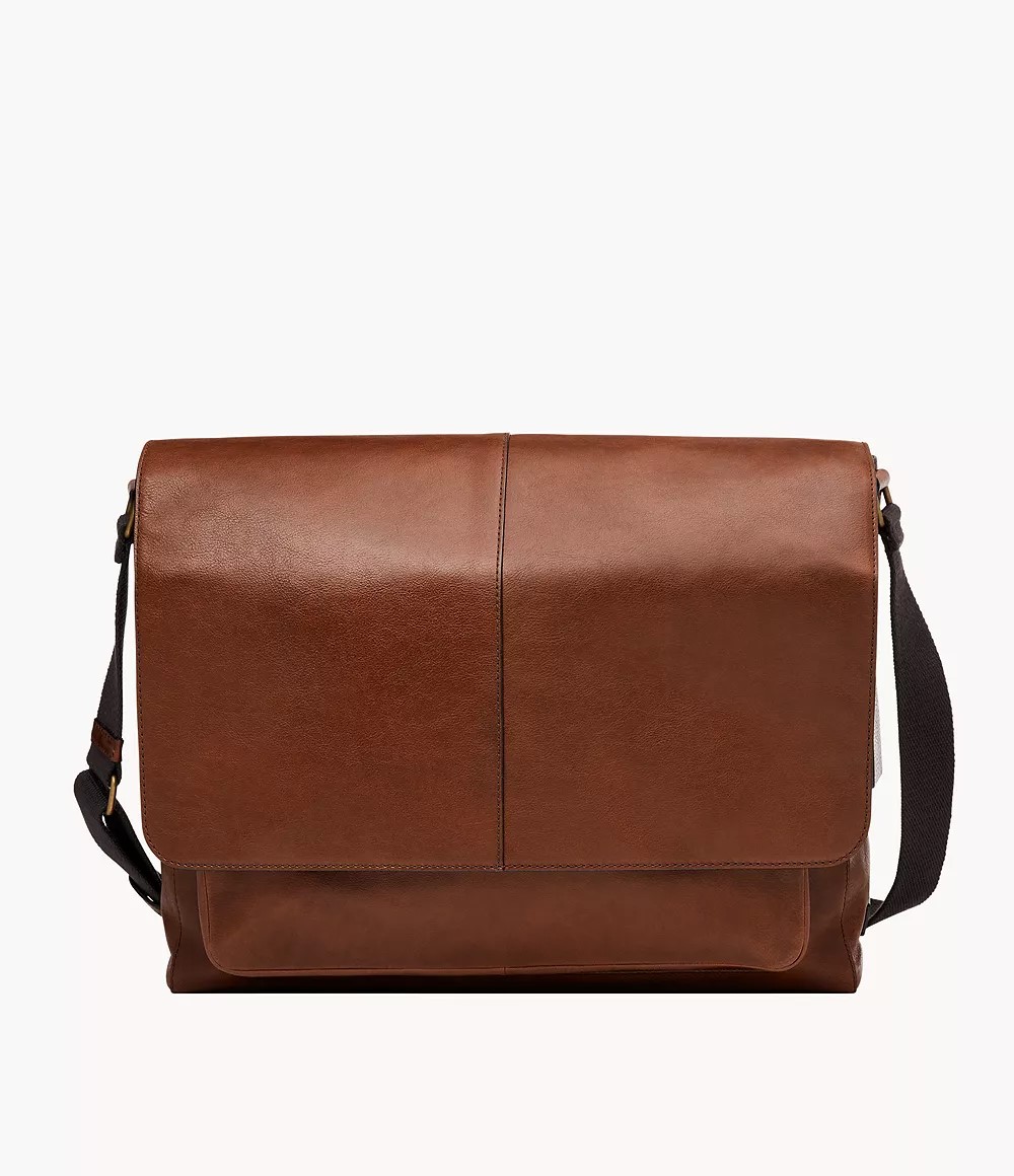 Fossil Kayden Leather Messenger Brown Tas Selempang Pria SBG1327-201