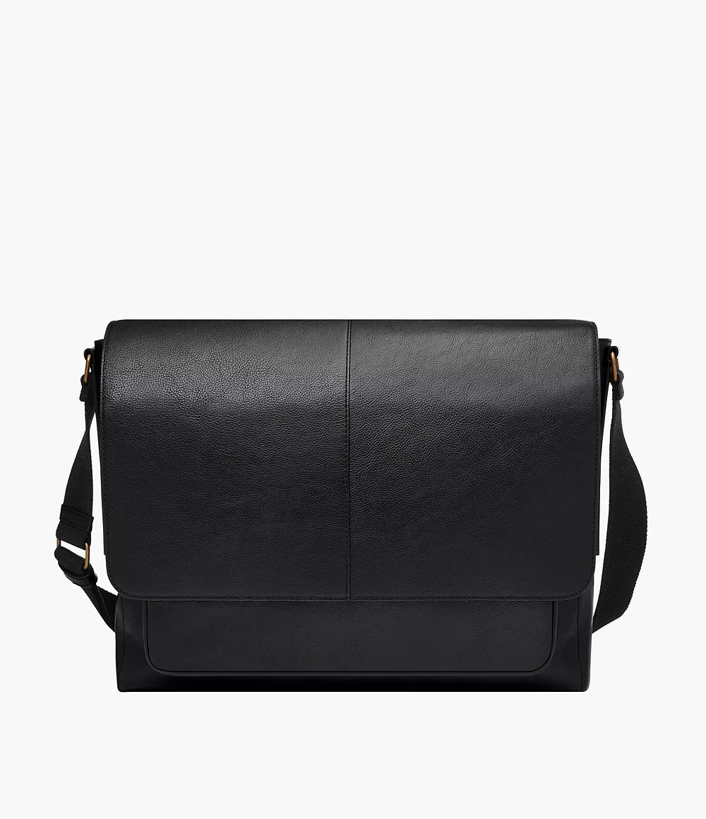 Fossil Kayden Leather Black Messenger Tas Selempang Pria SBG1327-001