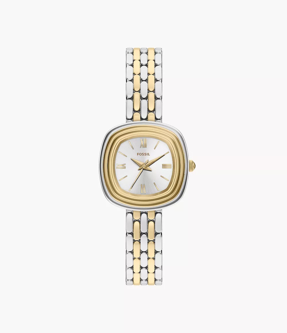 Fossil Emerson 30mm Three-Hand Two-Tone Stainless Steel Jam Tangan Wanita ES5509