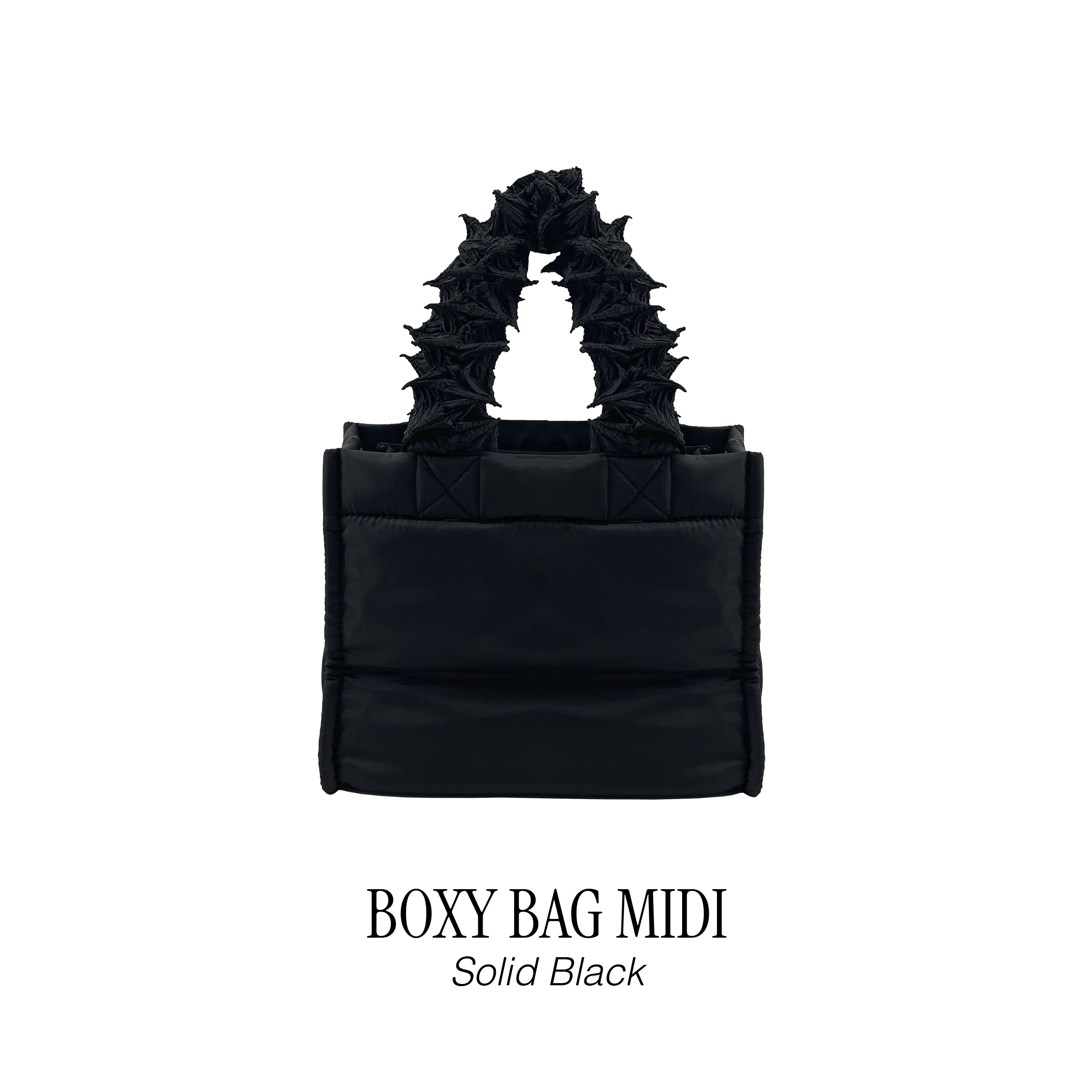 FUGUKU HAND BAG – BOXY BAG MIDI - SOLID BLACK Warna SOLID BLACK