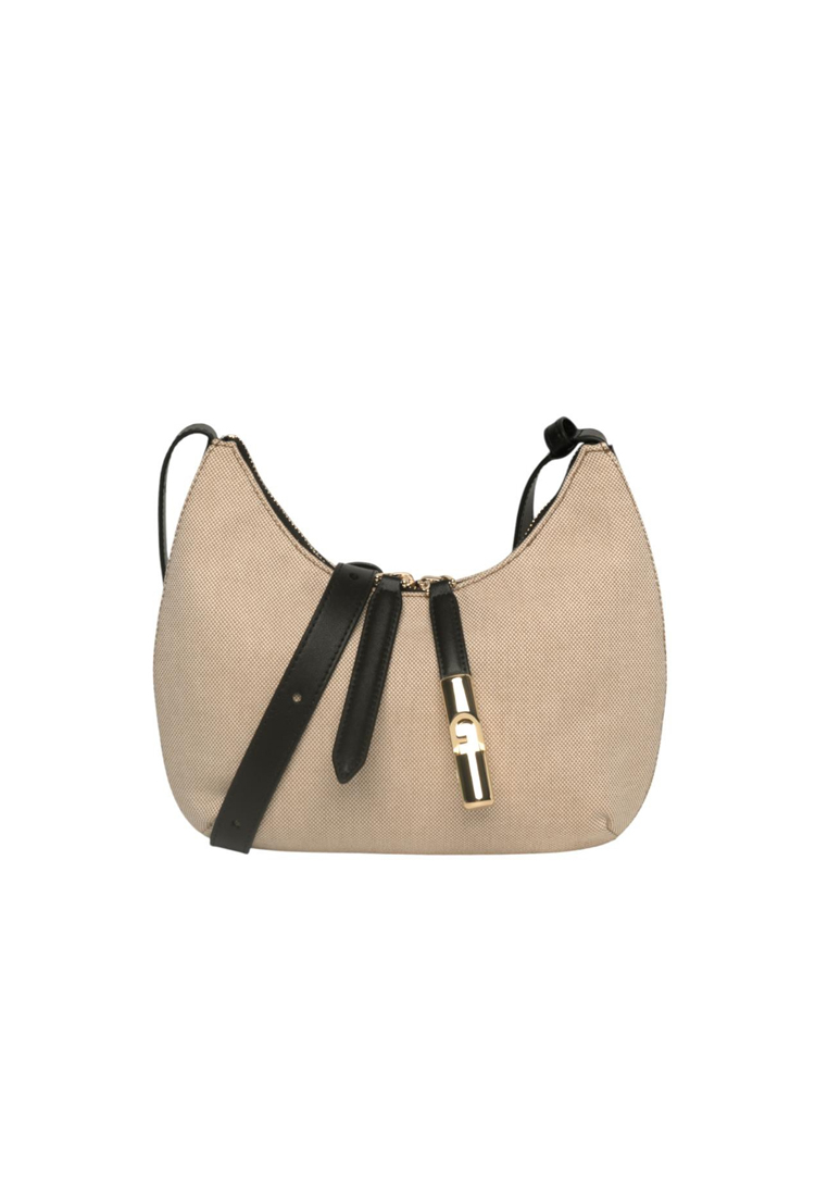 Furla GOCCIA Women's Shoulder Bag Natural Color Spliced in Black WB01634 BX3542