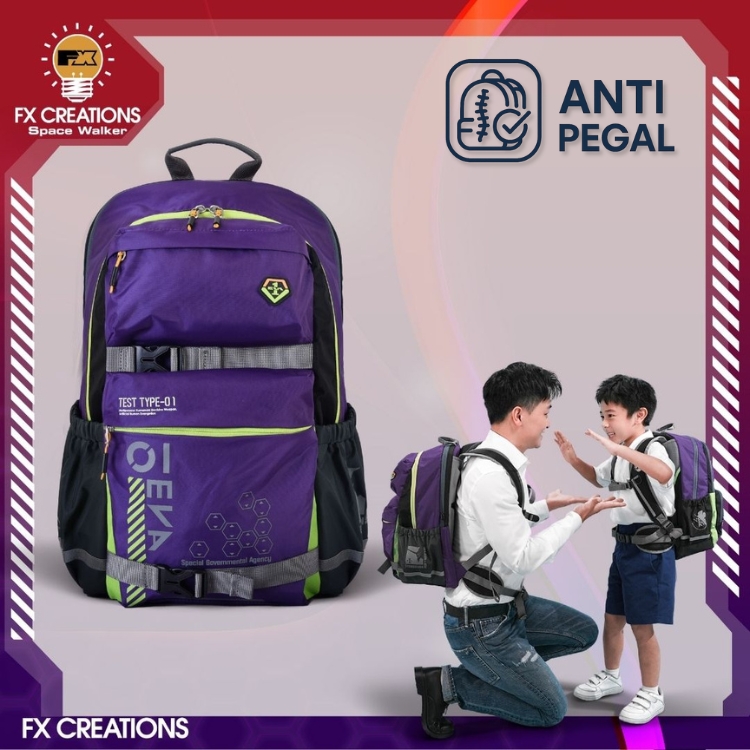 FX Creations Ransel Sekolah Anak Anti Pegal Evangelion School Backpack FX Creations SNA242019AGS-01