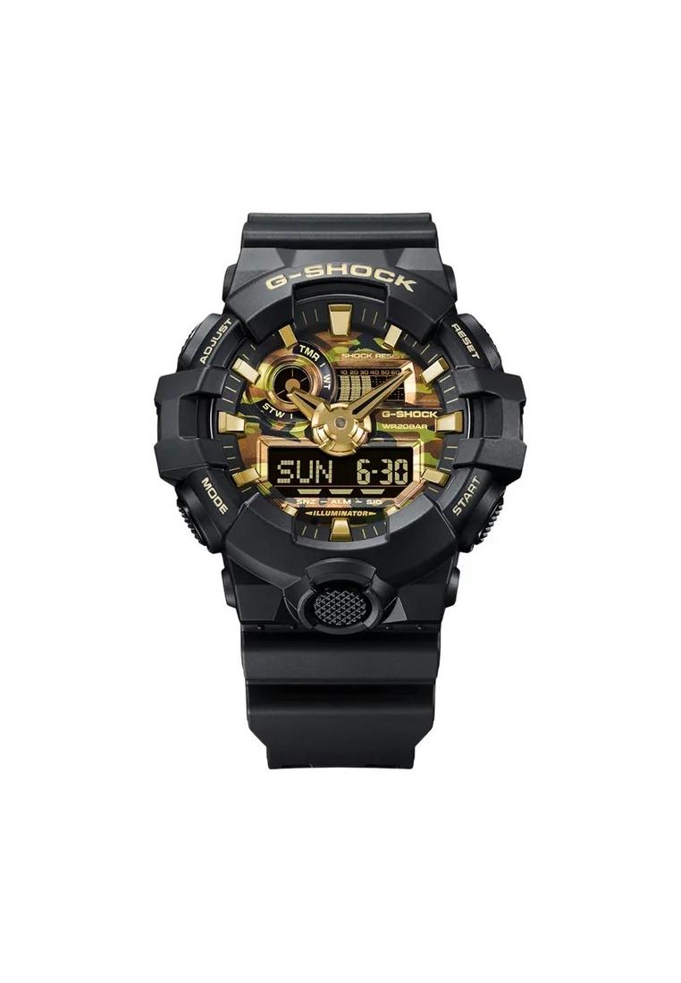 G-Shock Jam Tangan Pria G-Shock GA-700CF-1AJF Bold Camo Series Camo and Gold Digital Analog Dial Res