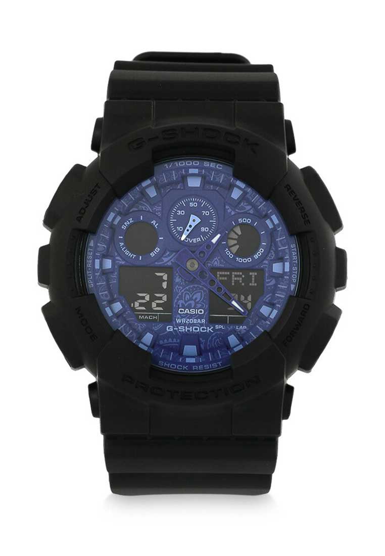 G-Shock Casio G-SHOCK Jam Tangan Pria - Black Blue - Resin - GA-100BP-1ADR