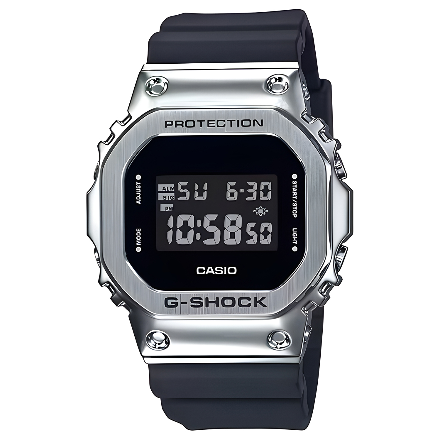 G-Shock Casio G-Shock G-STEEL - Jam Tangan Digital Pria - Stainless Steel Case - Black Resin Strap -