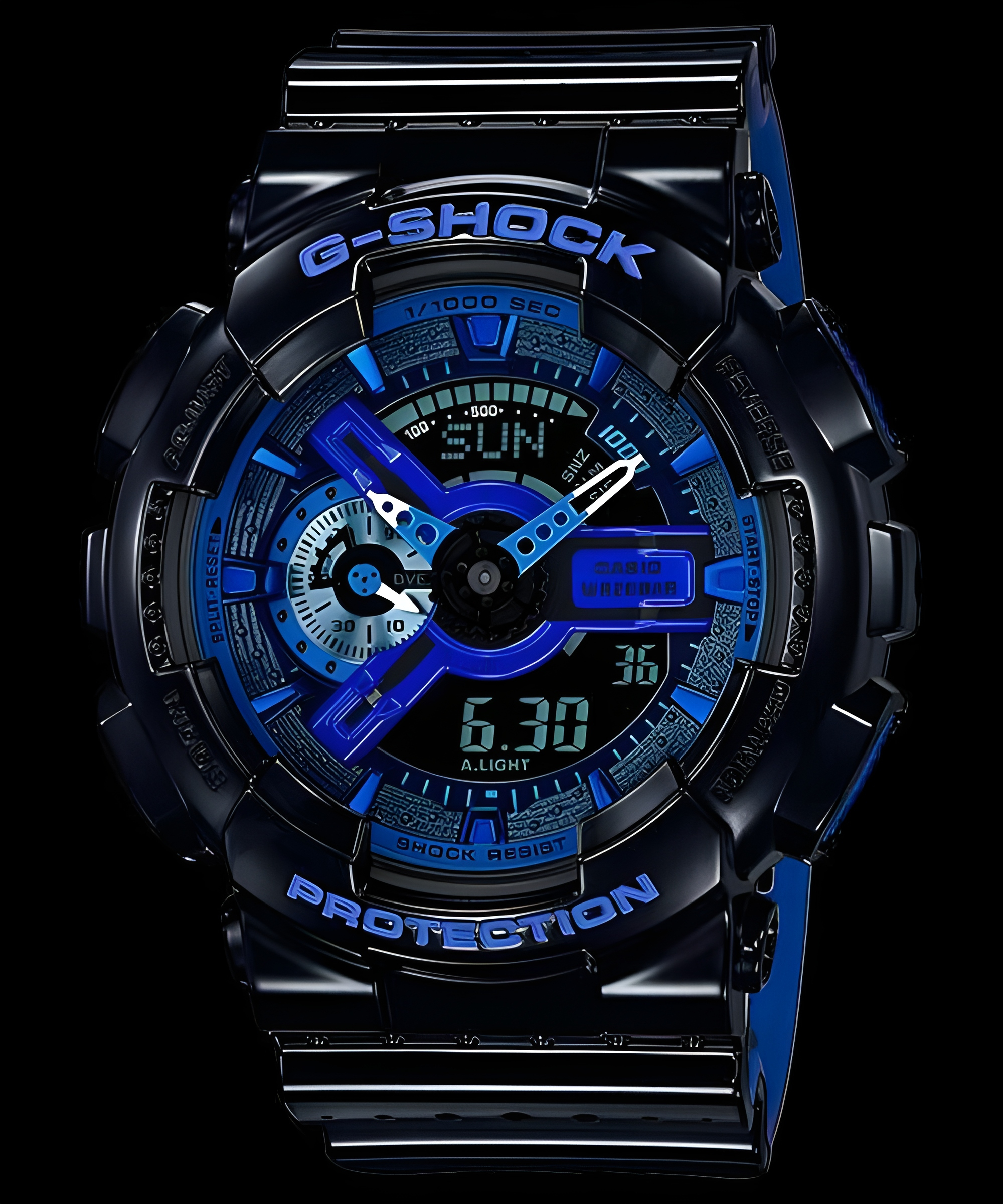 G-SHOCK Casio G-Shock Jam Tangan Analog Digital Pria - Black Blue Resin Case & Band - GA-110LPA-1A